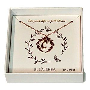 letter C Ella Shea live you life in full bloom Sunflower Pendant‎ Necklace